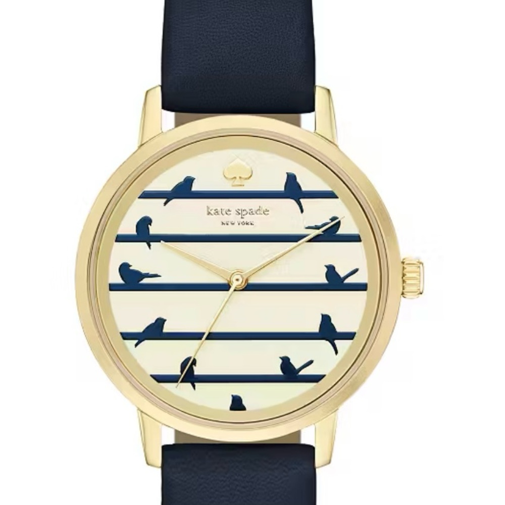Kate Spade Gold and Blue Bird on Wire Watch